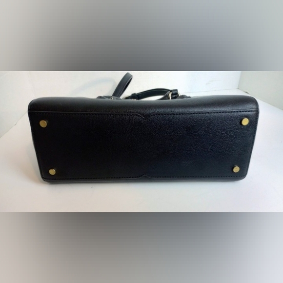 Kate Spade Tippy Black Leather Three Compartment Crossbody Satchel Purse - Picture 6 of 15